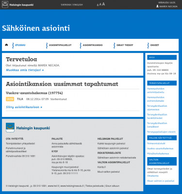 Helsinki e-agenda, přihlášen